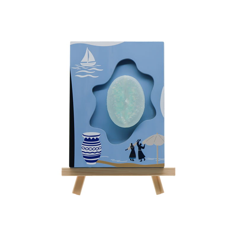 Ocean Wind Turing Coffee Bean Relief Drevená umelecká lampa-Svetlo lásky mora