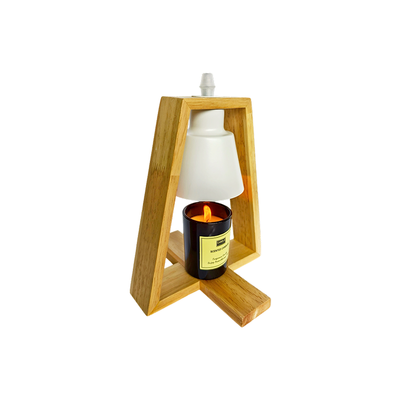Minimalistická drevená lampa na sviečku - Warm Isle